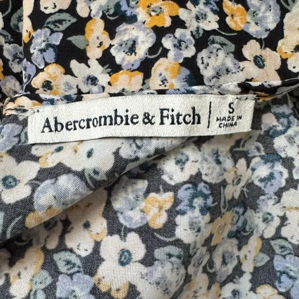 Abercrombie & Fitch Puff‎ Sleeve Ditsy Floral Bodysuit Top Blouse Sz S Feminine